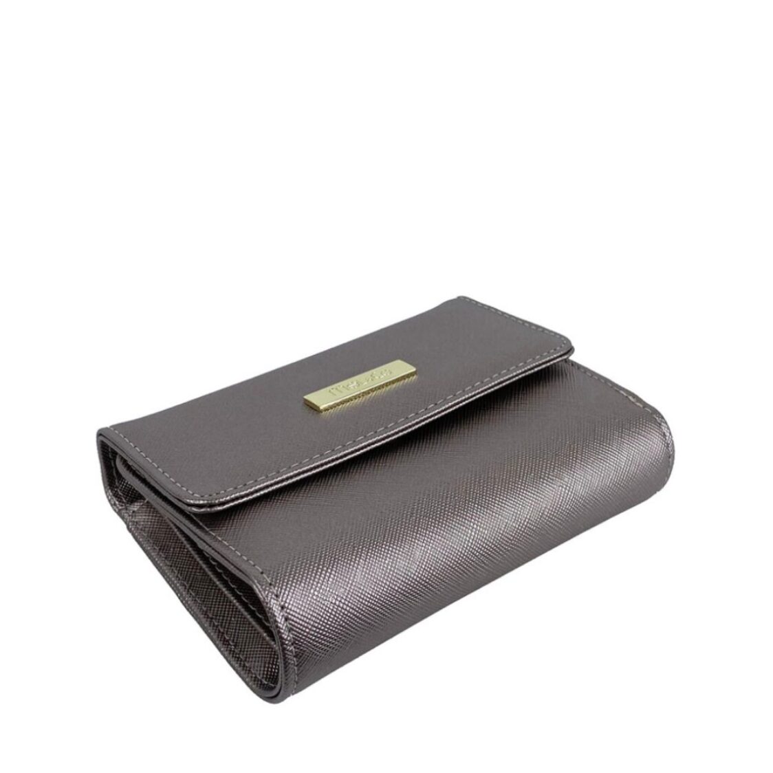 Mel&Co Saffiano Leatherette Half Flap Mid-Size Wallet
