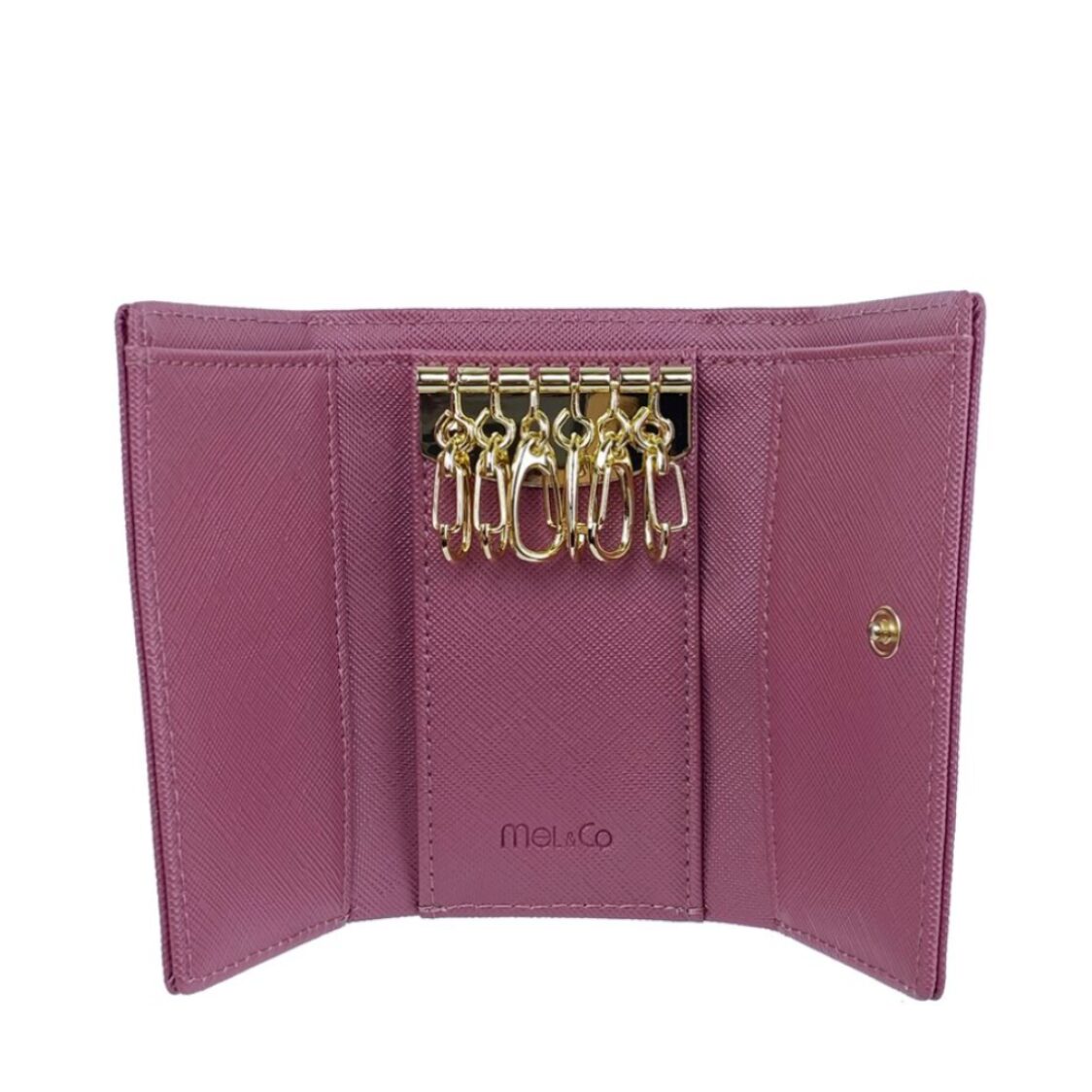 Mel&Co Saffiano Leatherette Basic Key Pouch