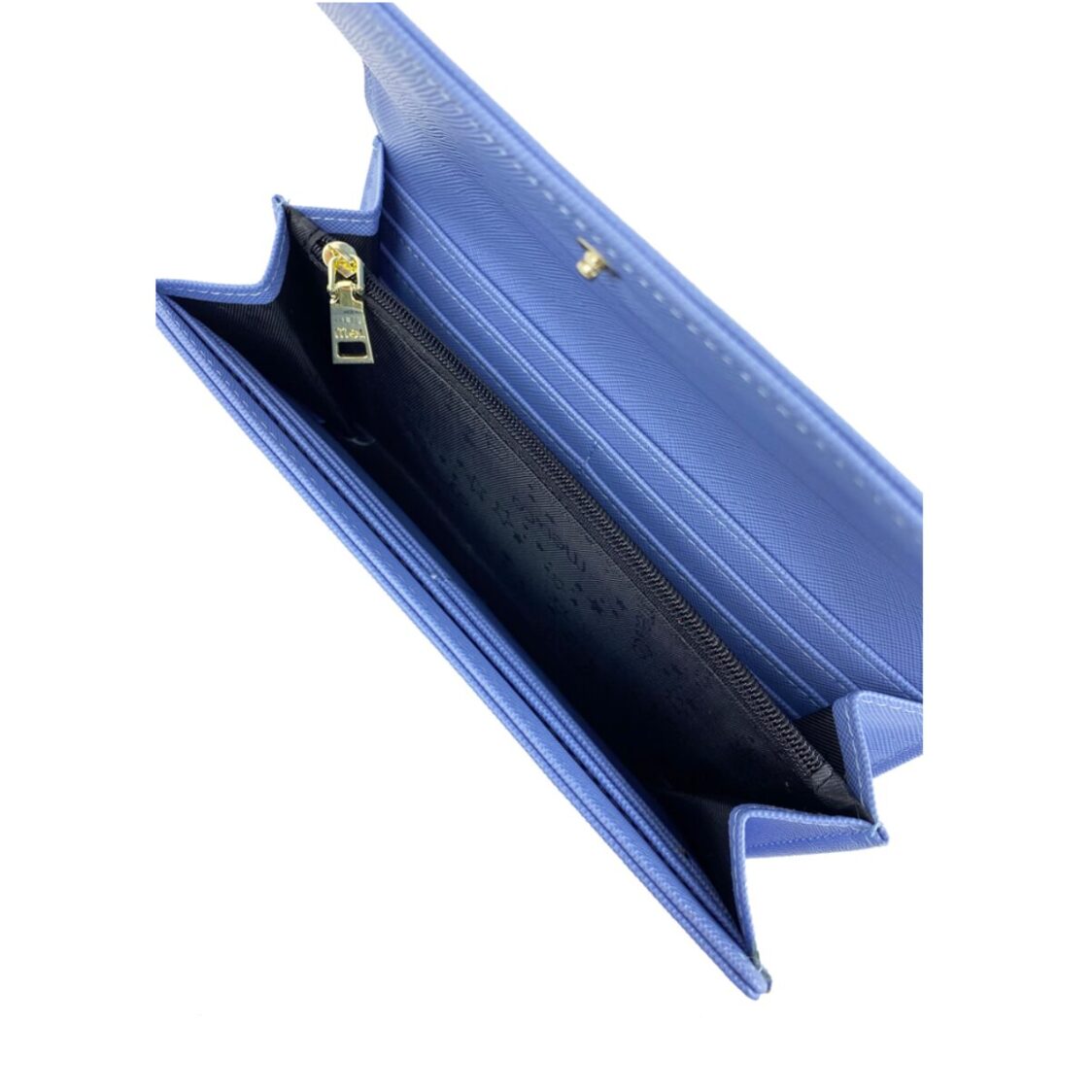 Mel&Co Saffiano-Effect Half Flap Long Wallet