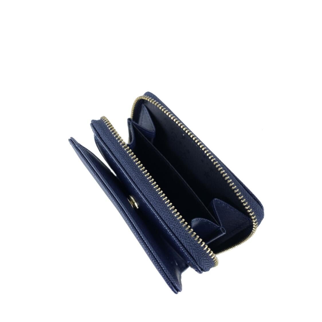 Mel&Co Saffiano-Effect Bifold Zip Coin Card Wallet