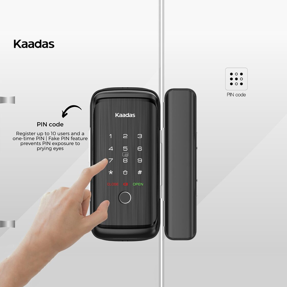 Kaadas R8L Glass Door Lock - Black - Metro Singapore Departmental Store - Celebrating 69 Years in SG