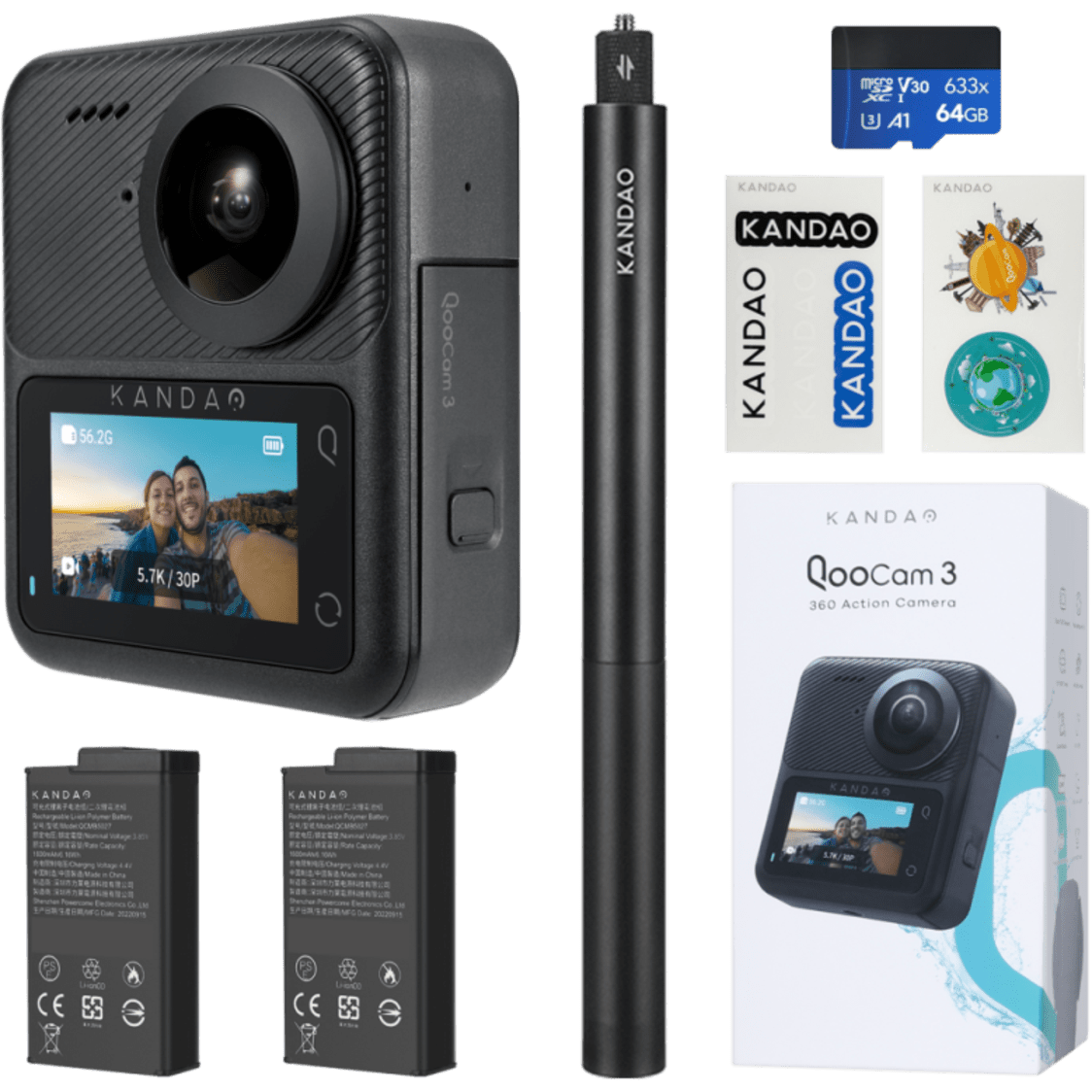 Kandao Qoocam3 360° Action cam Travel Kit - Metro Singapore Departmental Store - Celebrating 69 Years in SG