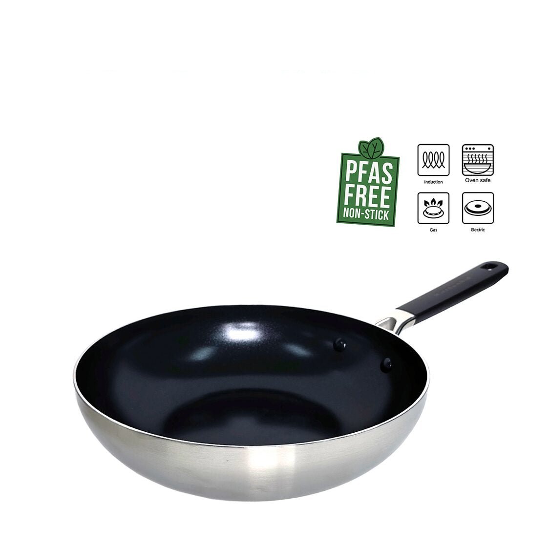 KitchenAid Classic Stainless Steel 28cm Healthy Ceramic Open Wok KACC697824 - Metro Singapore Departmental Store - Celebrating 69 Years in SG