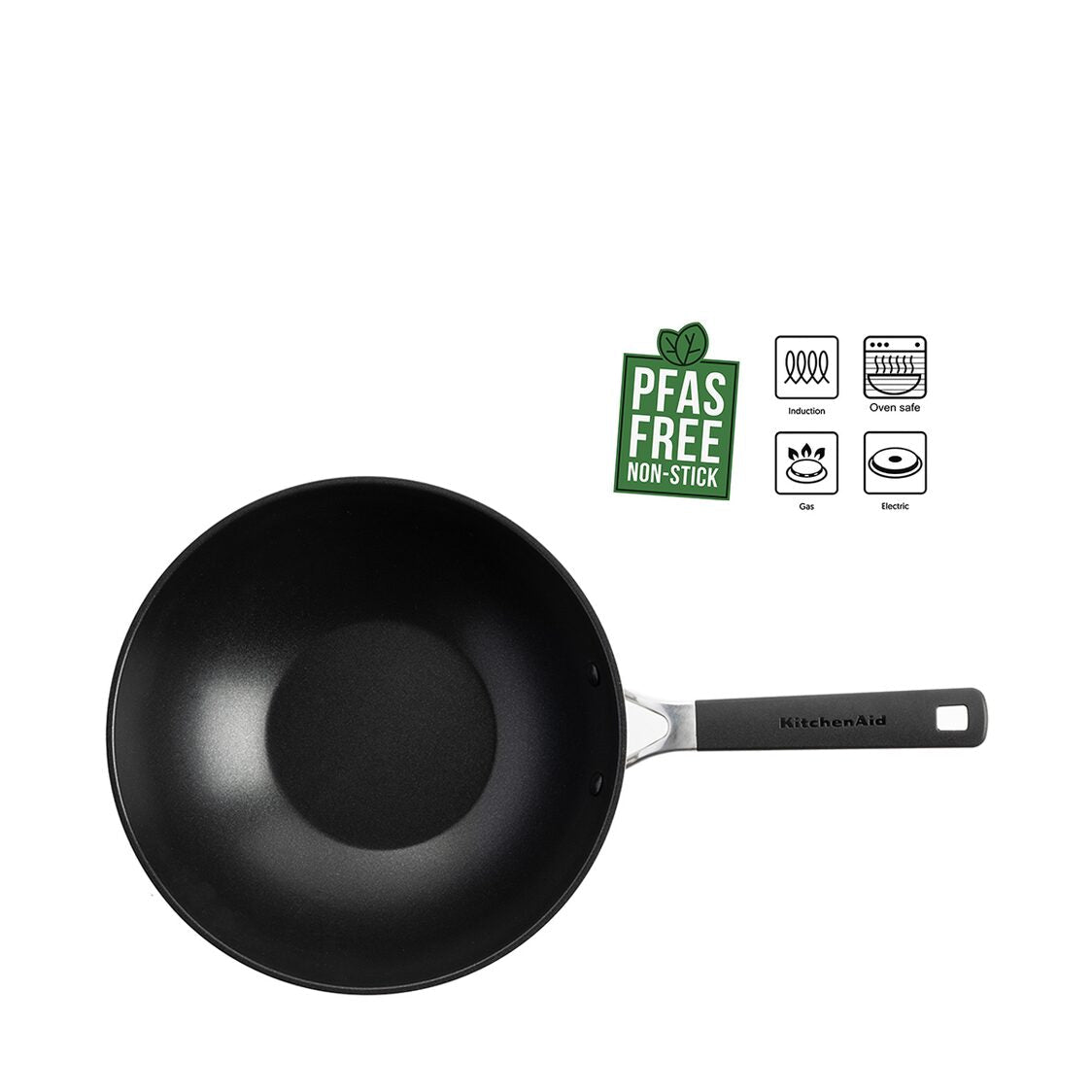 KitchenAid Classic Stainless Steel 28cm Healthy Ceramic Open Wok KACC697824 - Metro Singapore Departmental Store - Celebrating 69 Years in SG