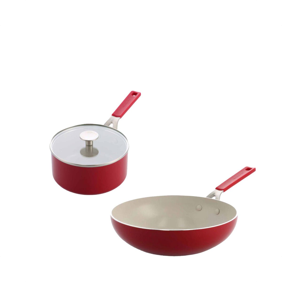 Kitchenaid Empire Red 16cm Saucepan + 28cm Open Wok Ceramic Cooking Set (KAAM069770+KAAM081345) - Metro Singapore Departmental Store - Celebrating 69 Years in SG