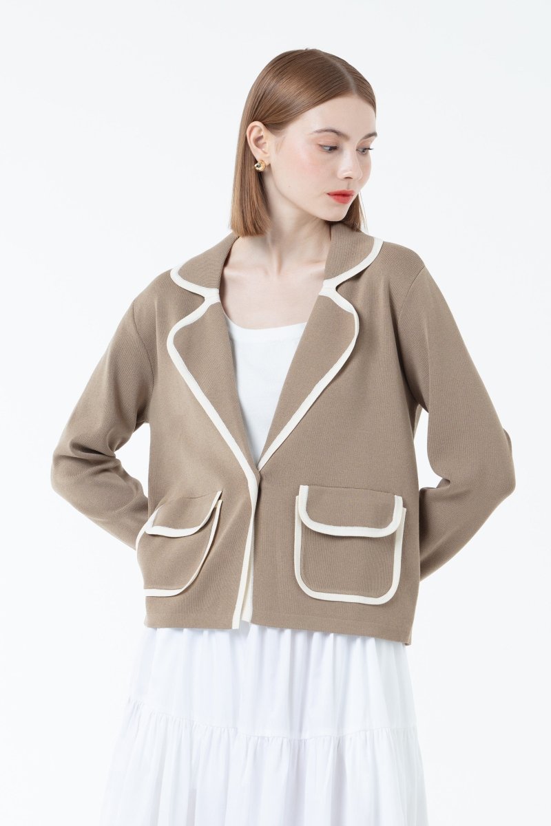 K/Woods Contrast Trim Blazer - Metro Singapore Departmental Store - Celebrating 69 Years in SG