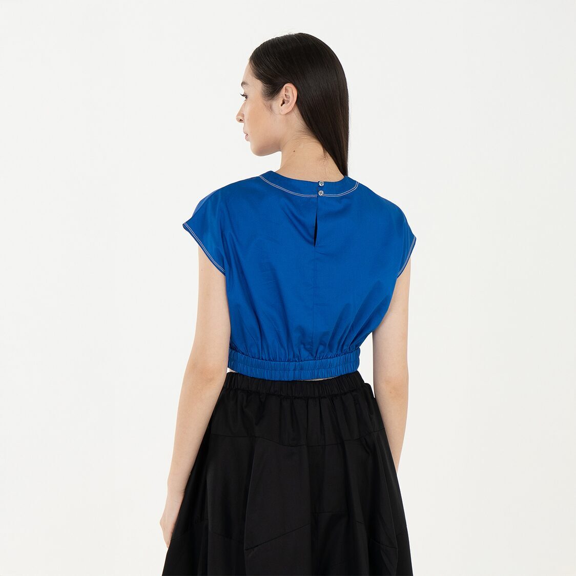 K/Woods Stain Repellent Cropped Top In Blue - Metro Singapore Departmental Store - Celebrating 69 Years in SG