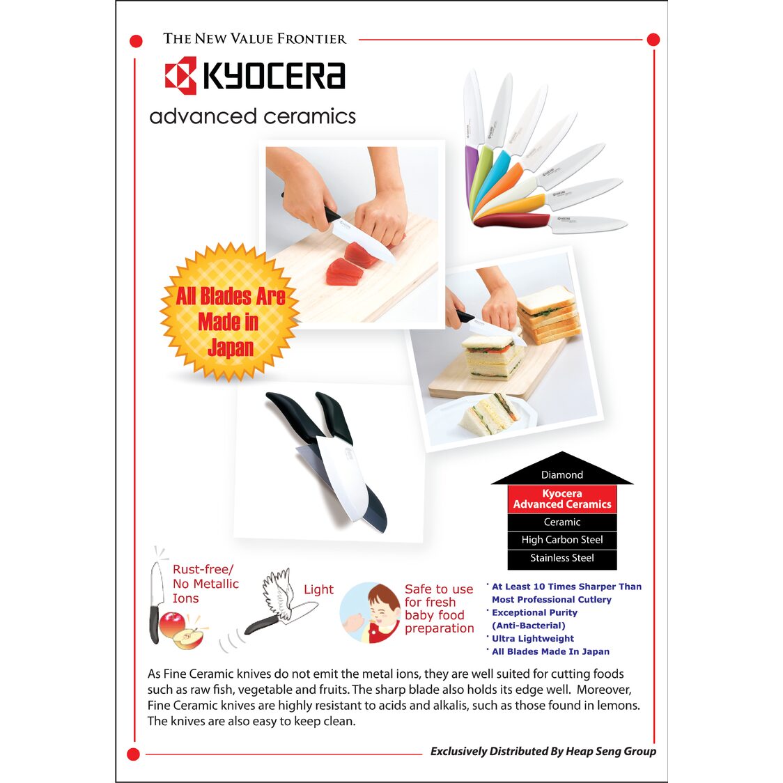 Kyocera 4.5" Advanced Ceramics Utility Knife & Peeler Set FK110WH - CP10NRD - Red - Metro Singapore Departmental Store - Celebrating 69 Years in SG