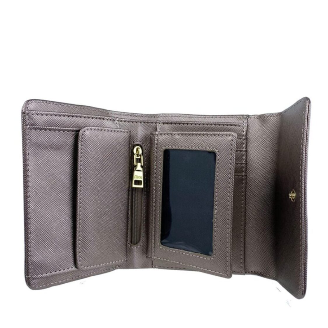 Mel&Co Saffiano Leatherette Half Flap Mid-Size Wallet