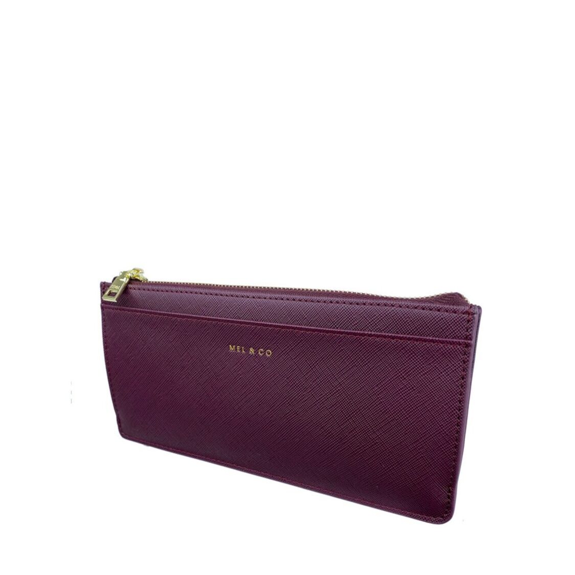 Mel&Co Saffiano-Effect Slim Long Wallet