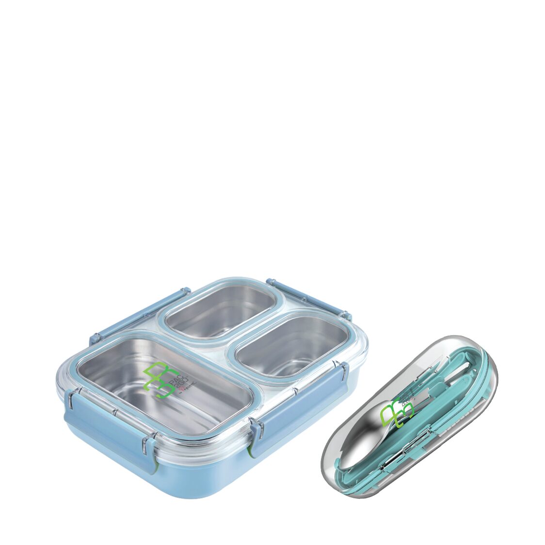 La Gourmet Bundle Deal Sassy 1.2l Lunch Box + Lg Sassy Spoon + Fork Set - Turquoise (LGPG359070 + LGPG359056) - Metro Singapore Departmental Store - Celebrating 69 Years in SG