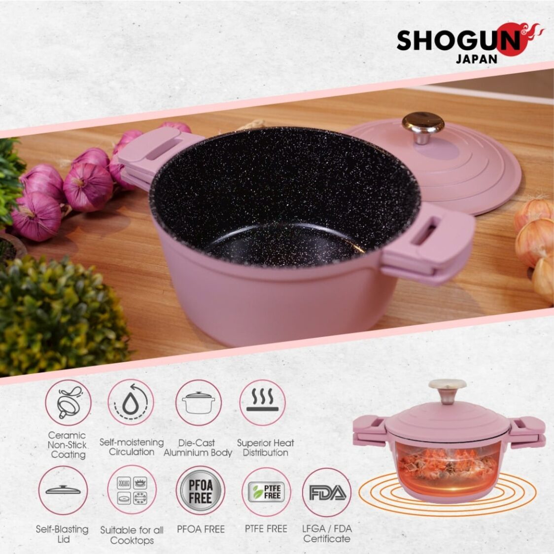 La Gourmet Shogun Ceragan Ceramic 16cm Die - cast Saucepan LGPE381088 - Metro Singapore Departmental Store - Celebrating 69 Years in SG