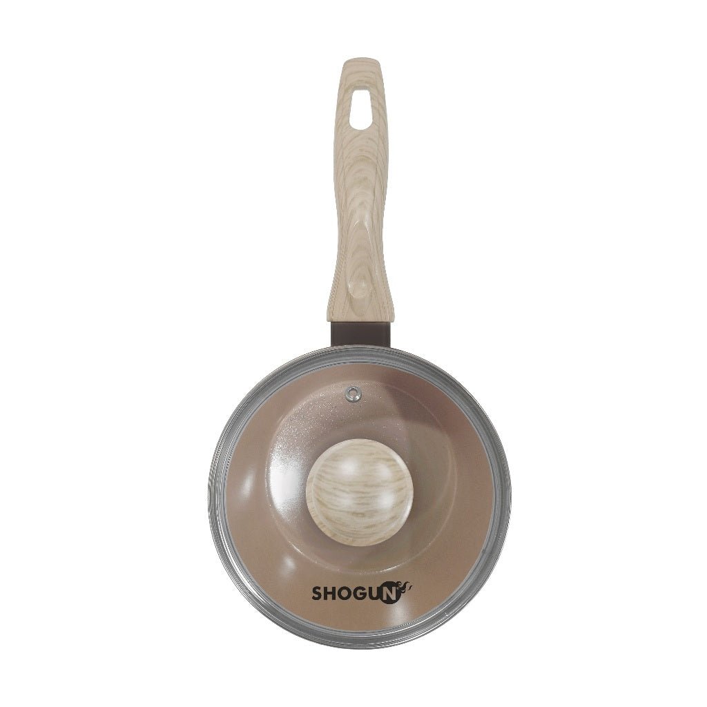 La Gourmet Shogun Mini 2 Ceramic Cooking Set Brown (16cm Frypan + 16cm Saucepan + 20cm Wok) - Metro Singapore Departmental Store - Celebrating 69 Years in SG