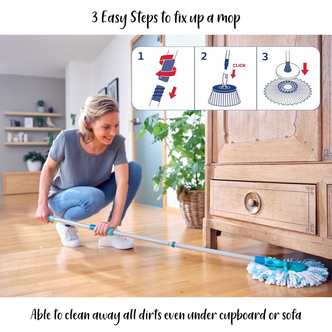 Leifheit Clean Twist Disc Mop Ergo Set L52101 - Metro Singapore Departmental Store - Celebrating 69 Years in SG
