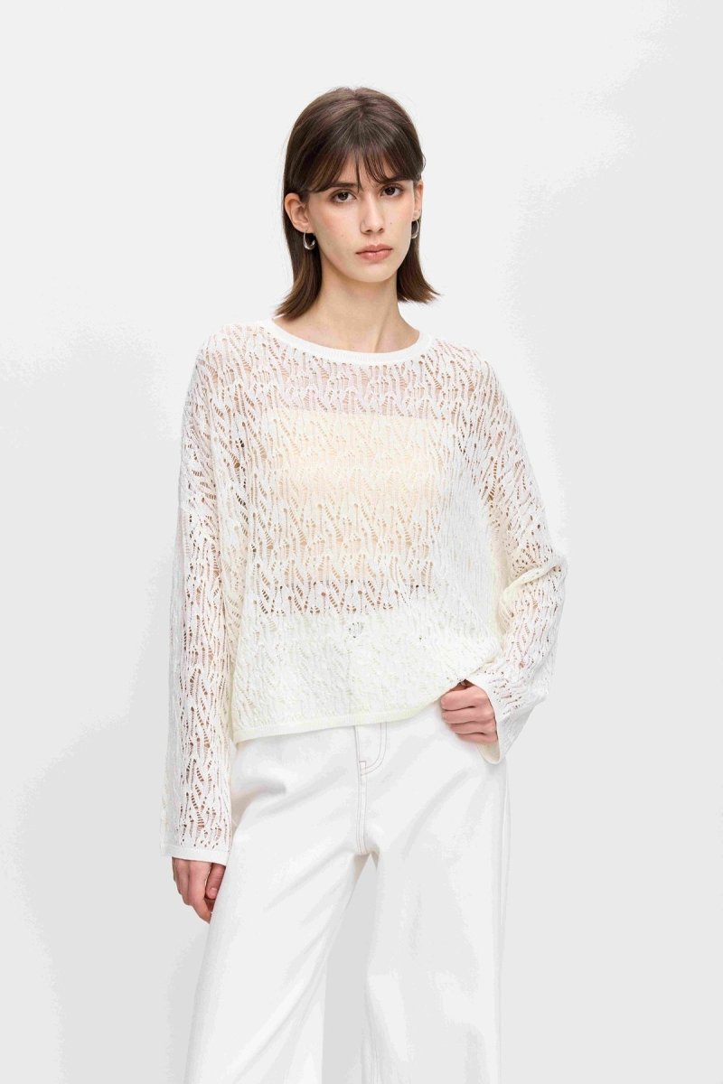 Lily Long Sleeve Knit Blouse - Metro Singapore Departmental Store - Celebrating 69 Years in SG