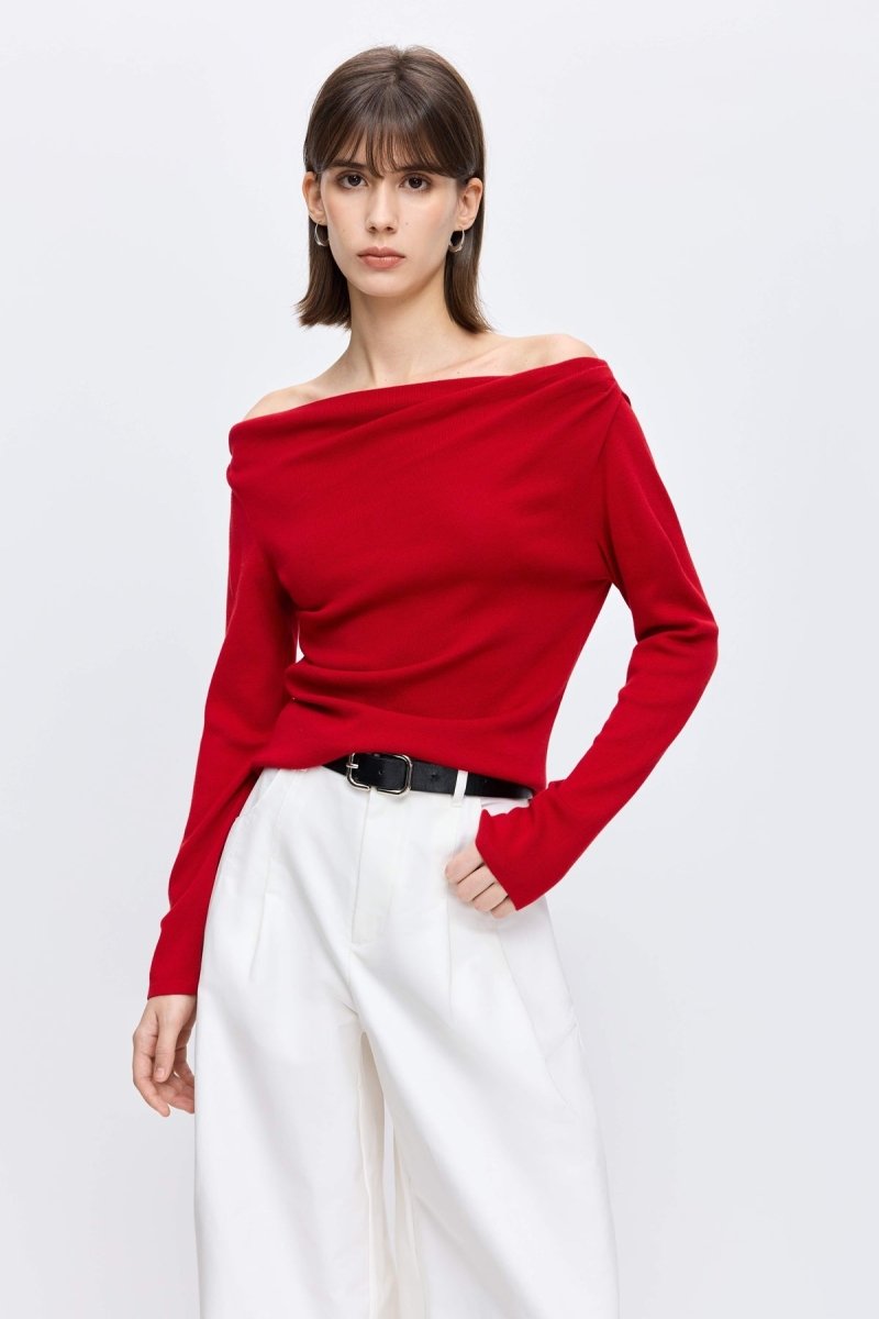 Lily Long Sleeve Red Blouse - Metro Singapore Departmental Store - Celebrating 69 Years in SG