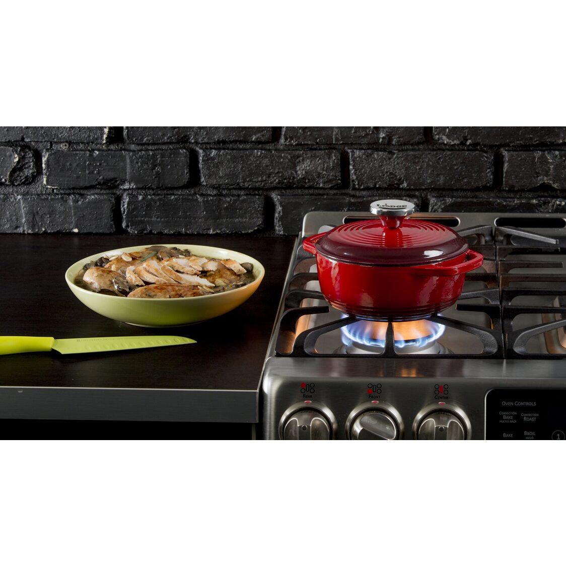 Lodge 1.5 Quart Red Enameled Cast Iron Dutch Oven - Metro Singapore Departmental Store - Celebrating 69 Years in SG