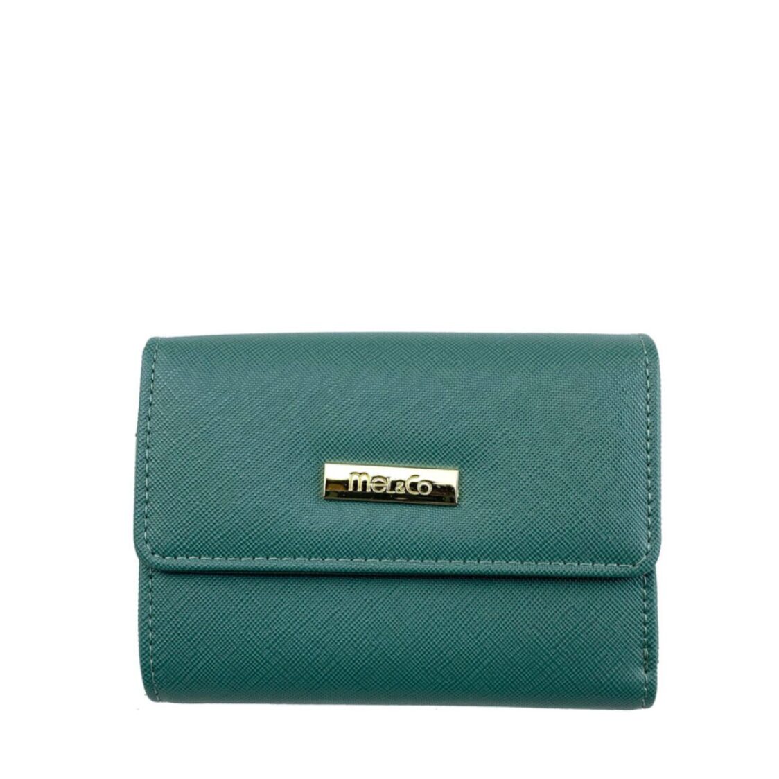Mel&Co Saffiano Leatherette Half Flap Mid-Size Wallet