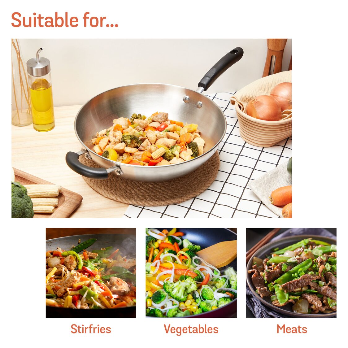 Meyer Centennial Stainless Steel 30cm | 4.8L Covered Stirfry with Helping Handle (Induction) 70238 - Metro Singapore Departmental Store - Celebrating 69 Years in SG