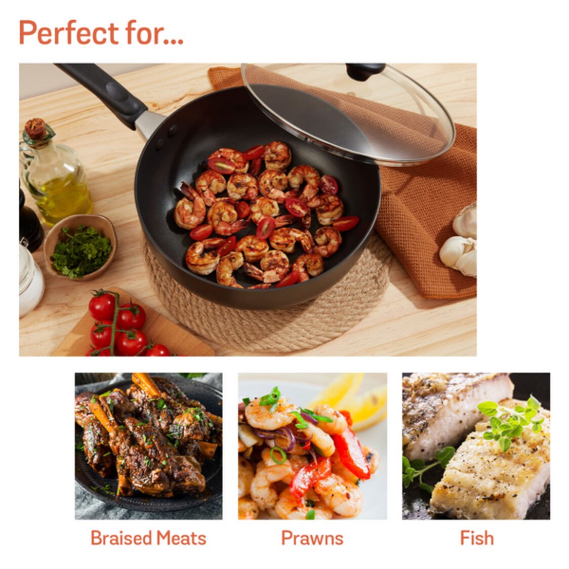 Meyer Cook N Look Nonstick 26cm Covered Chef's Pan (Induction) 18894 - Metro Singapore Departmental Store - Celebrating 69 Years in SG
