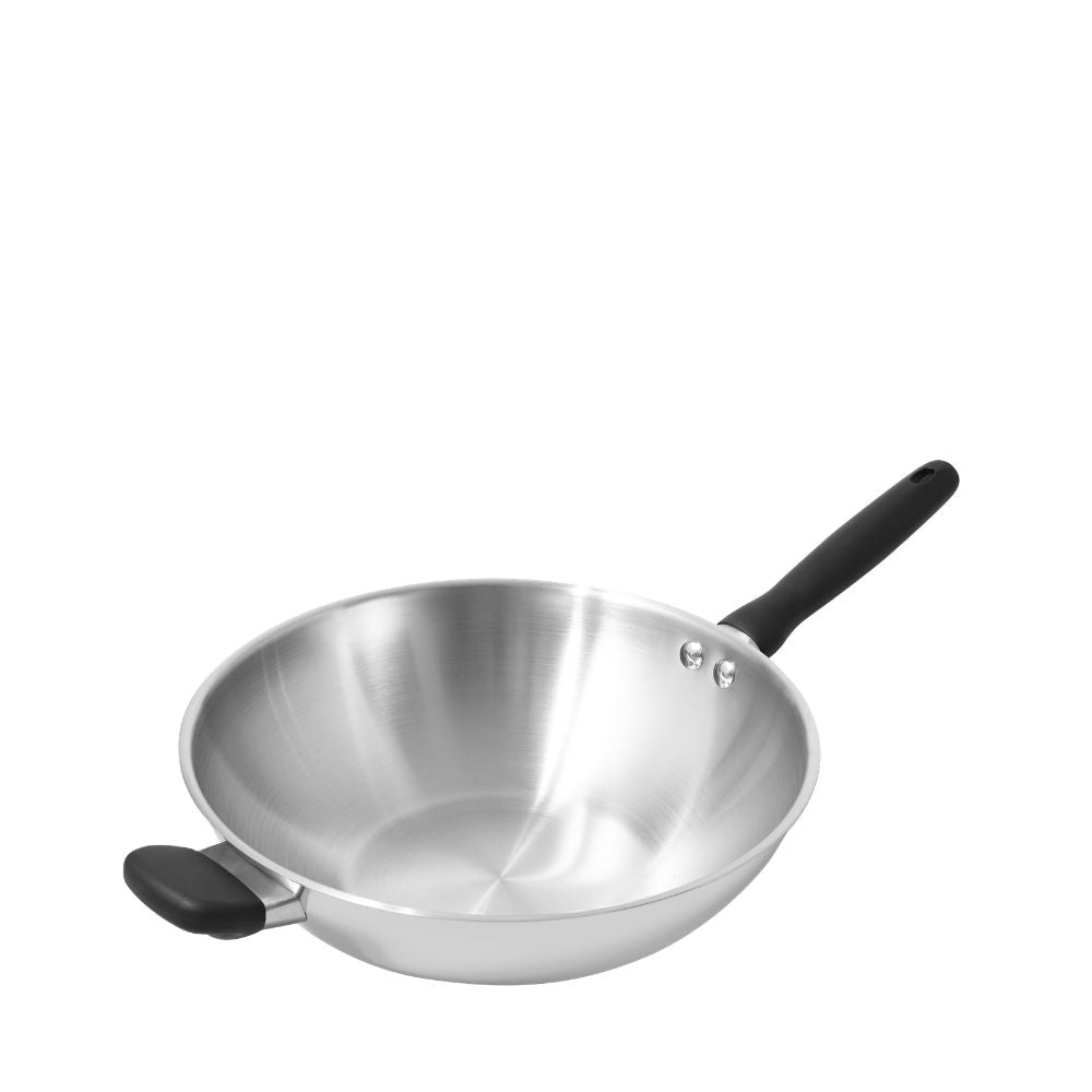 Meyer Luna Stainless Steel 30cm Stirfry with Helper Handle 71806 - Metro Singapore Departmental Store - Celebrating 69 Years in SG