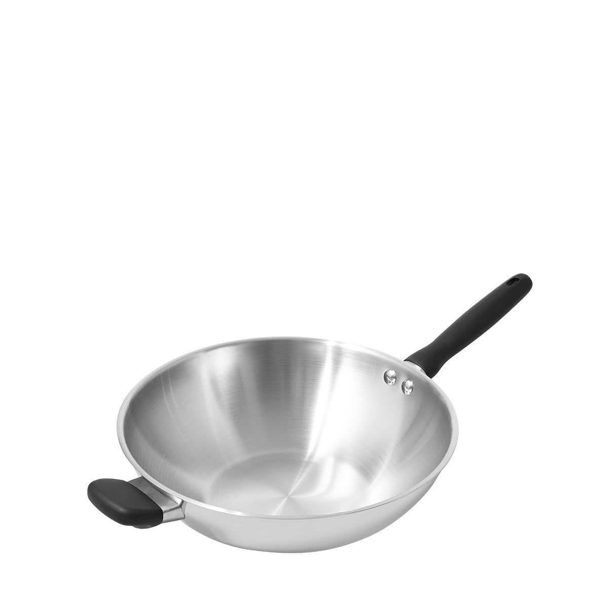 Meyer Luna Stainless Steel 30cm/12" Open Stirfry with Helper Handle (71806) - Metro Singapore Departmental Store - Celebrating 69 Years in SG
