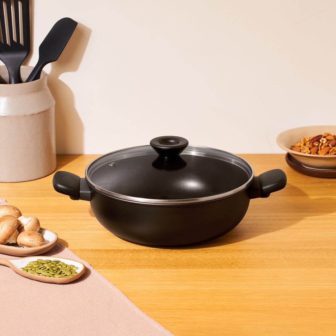 Meyer Midnight Nonstick 26cm Hard Anodized Covered Wok Induction (85081) - Metro Singapore Departmental Store - Celebrating 69 Years in SG