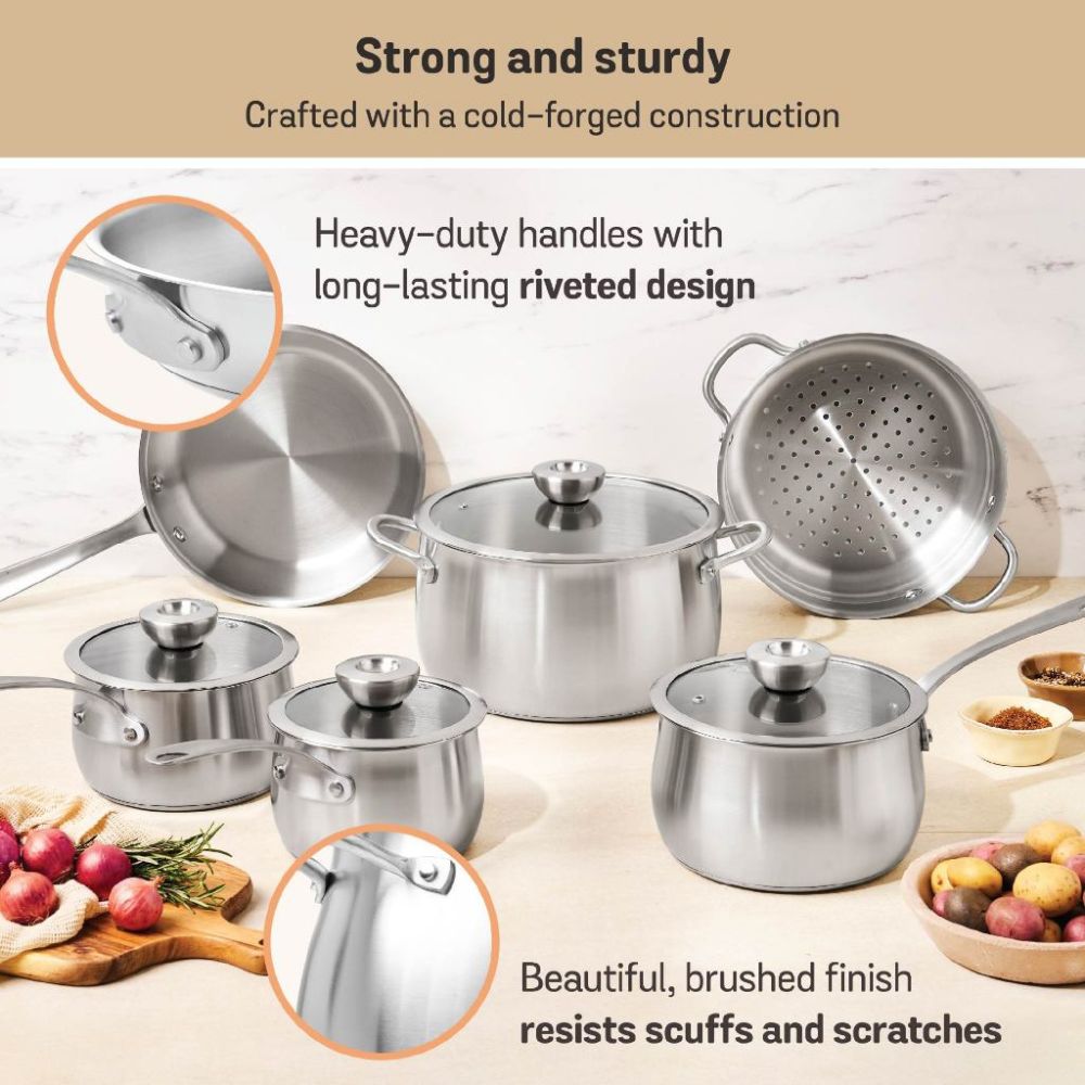 Meyer White Steel Stainless Steel 10 Piece Set 71509 - Metro Singapore Departmental Store - Celebrating 69 Years in SG