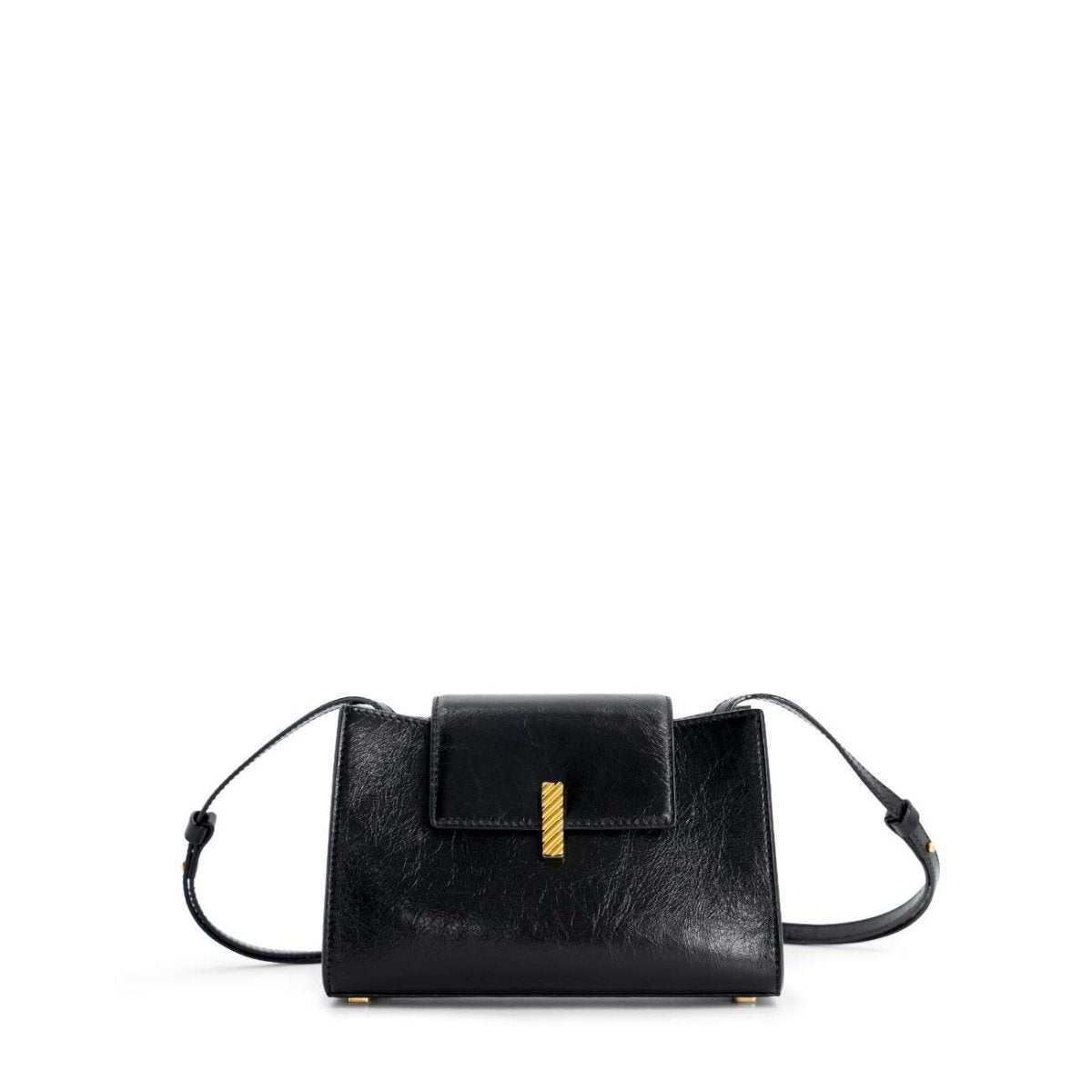 Mlouye Mini Isla Crossbody Leather Crinkled Black - Metro Singapore Departmental Store - Celebrating 69 Years in SG