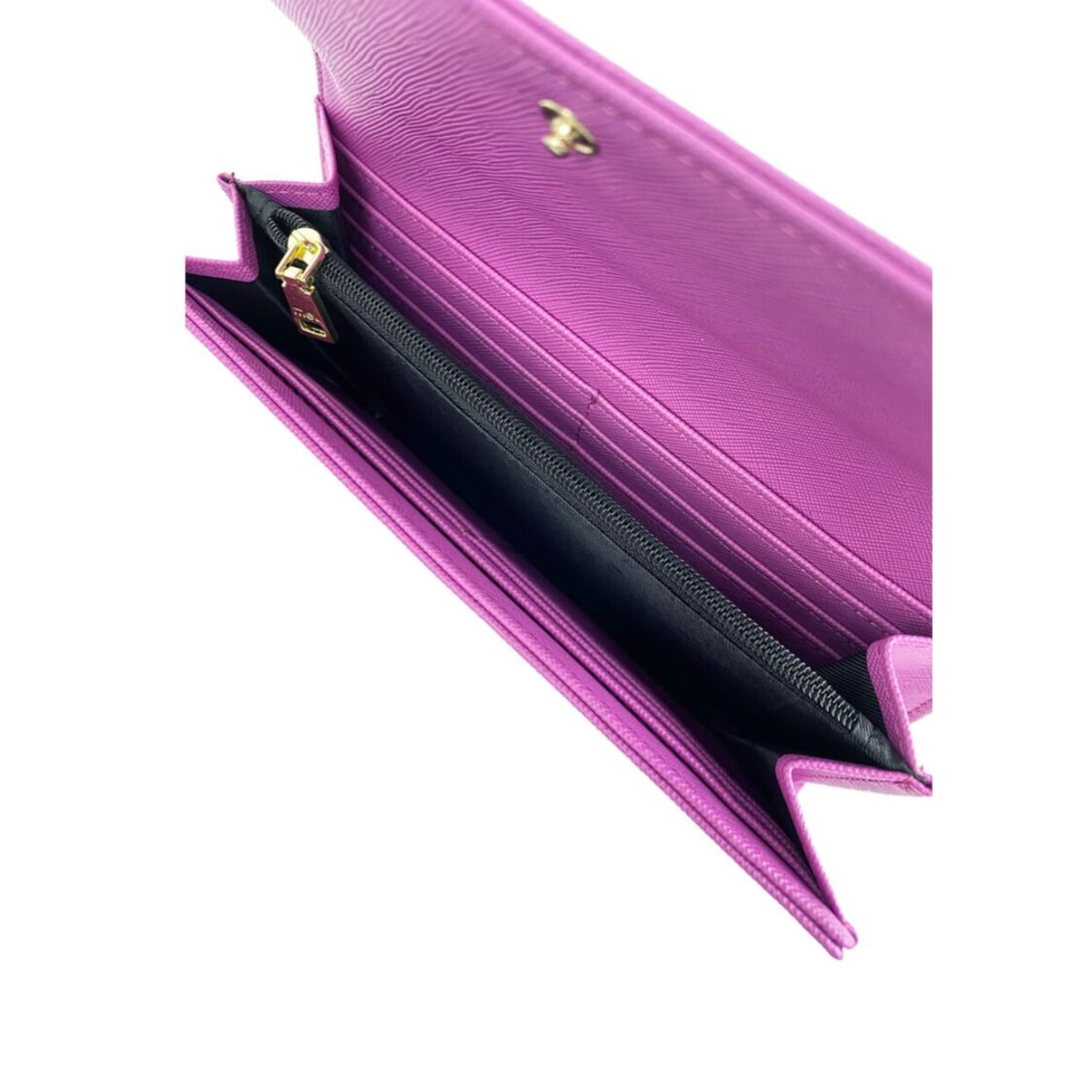 Mel&Co Saffiano-Effect Half Flap Long Wallet