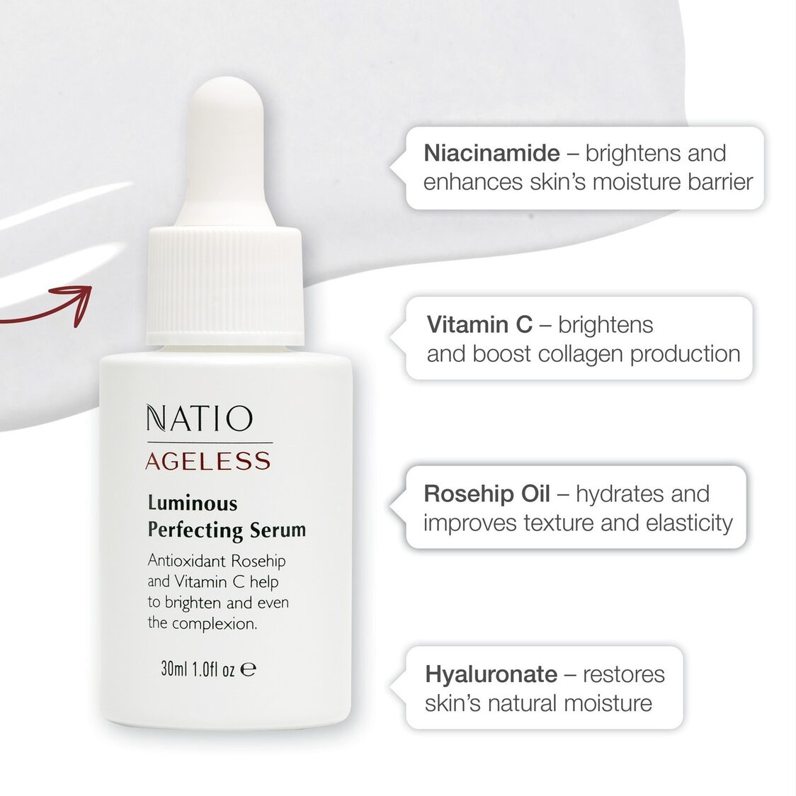 Natio Ageless Luminous Perfecting Serum 30ml - Metro Singapore Departmental Store - Celebrating 69 Years in SG