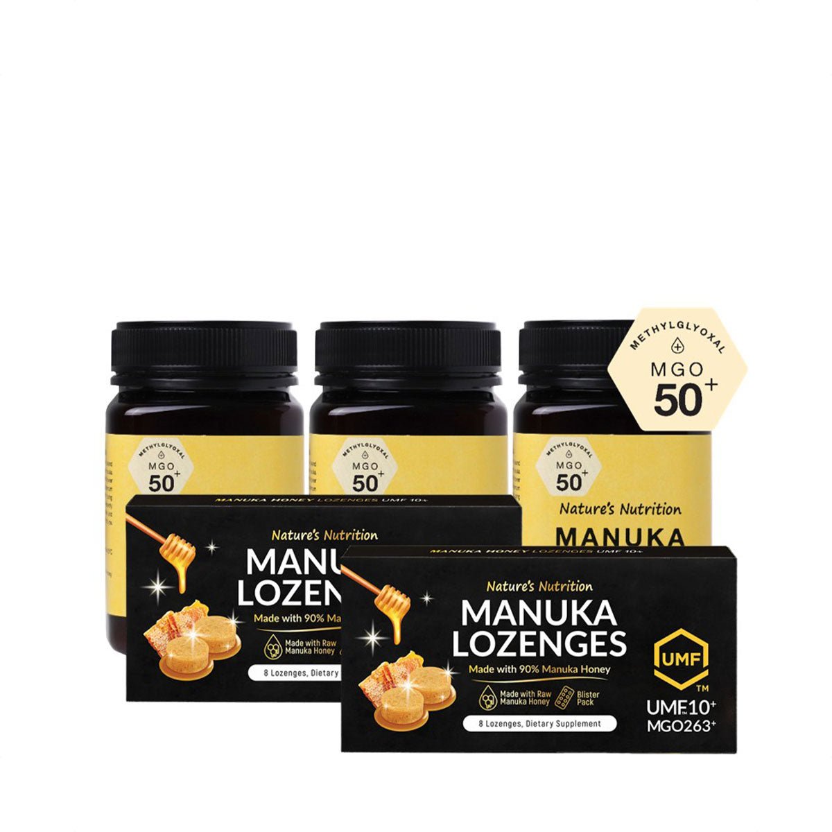 Nature's Nutrition MGO 50+ 500g (Bundle of 3) + Lozenges UMF 10+ (8PC X 2) - Metro Singapore Departmental Store - Celebrating 69 Years in SG