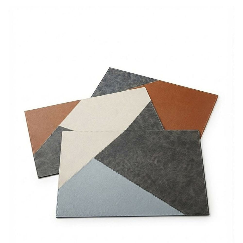 of Rapee Cosmo PU Placemat - Geometric Patchwork Design - 30 x 45 cm - Charcoal - Metro Singapore Departmental Store - Celebrating 69 Years in SG