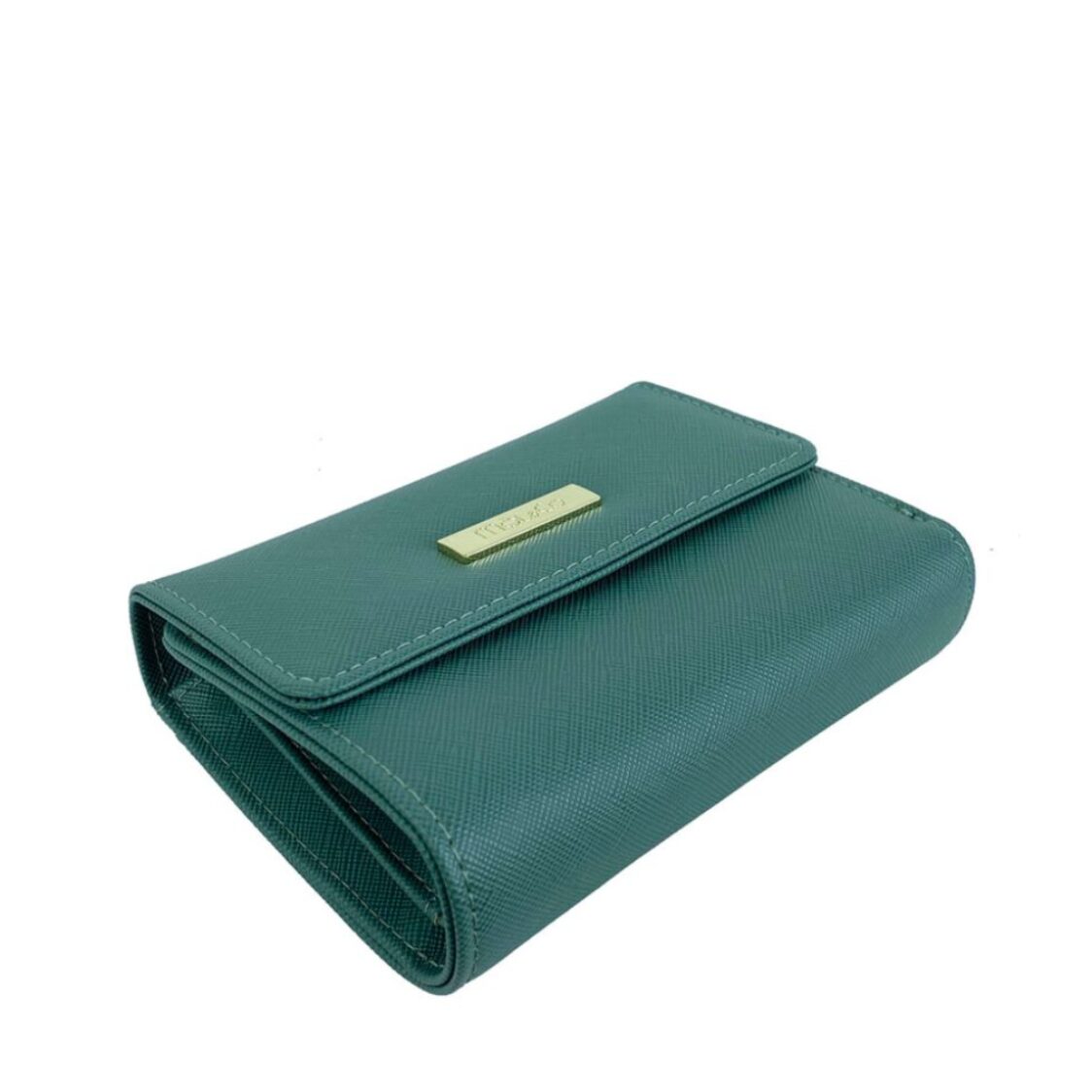 Mel&Co Saffiano Leatherette Half Flap Mid-Size Wallet