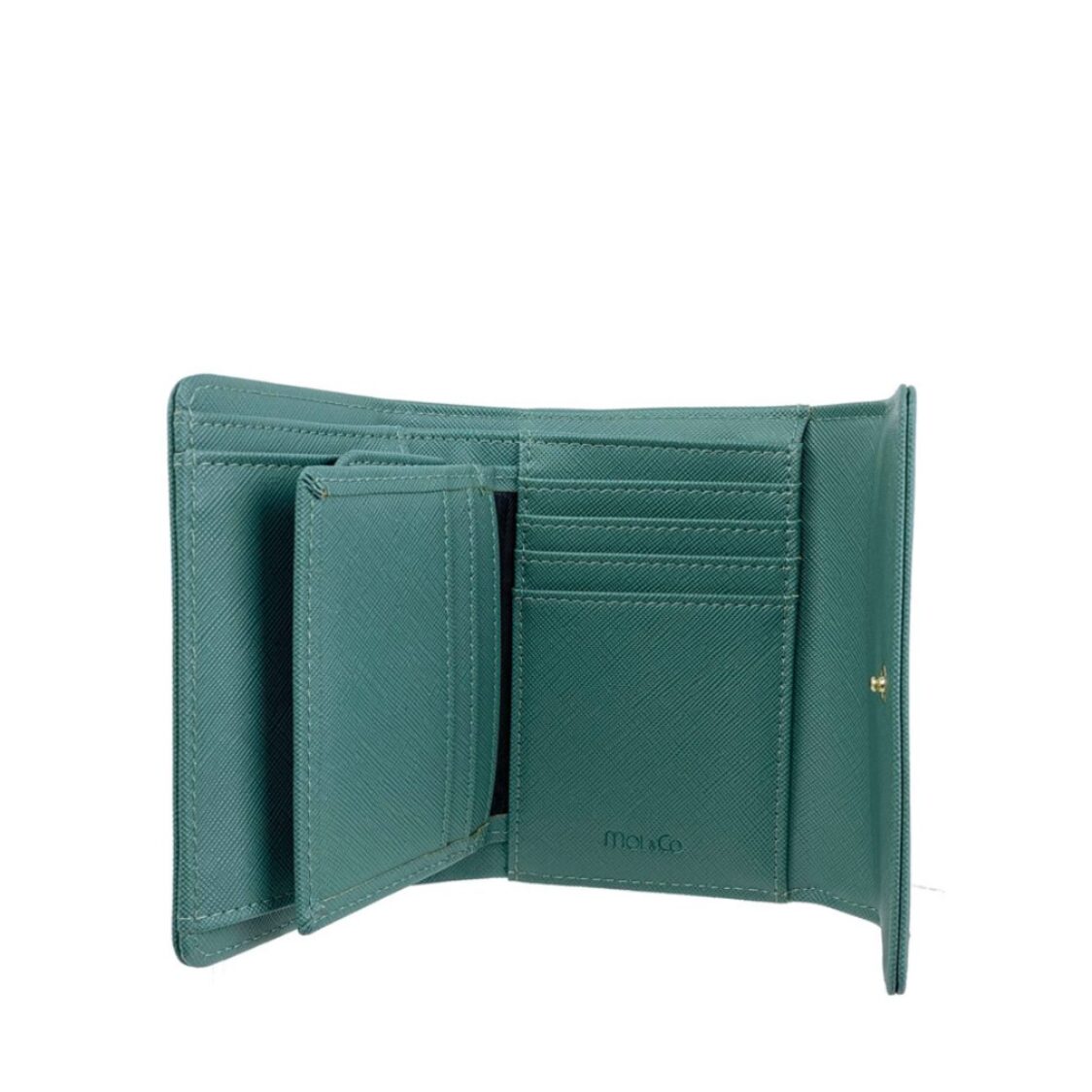 Mel&Co Saffiano Leatherette Half Flap Mid-Size Wallet