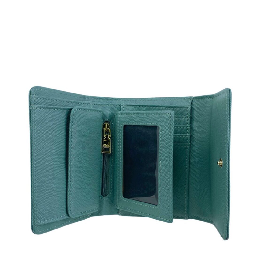 Mel&Co Saffiano Leatherette Half Flap Mid-Size Wallet