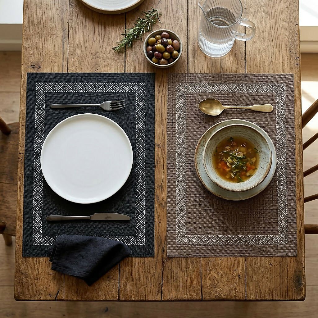 Rapee Aztec Woven Texilene Placemat – 30 x 45 cm – Brown - Metro Singapore Departmental Store - Celebrating 69 Years in SG