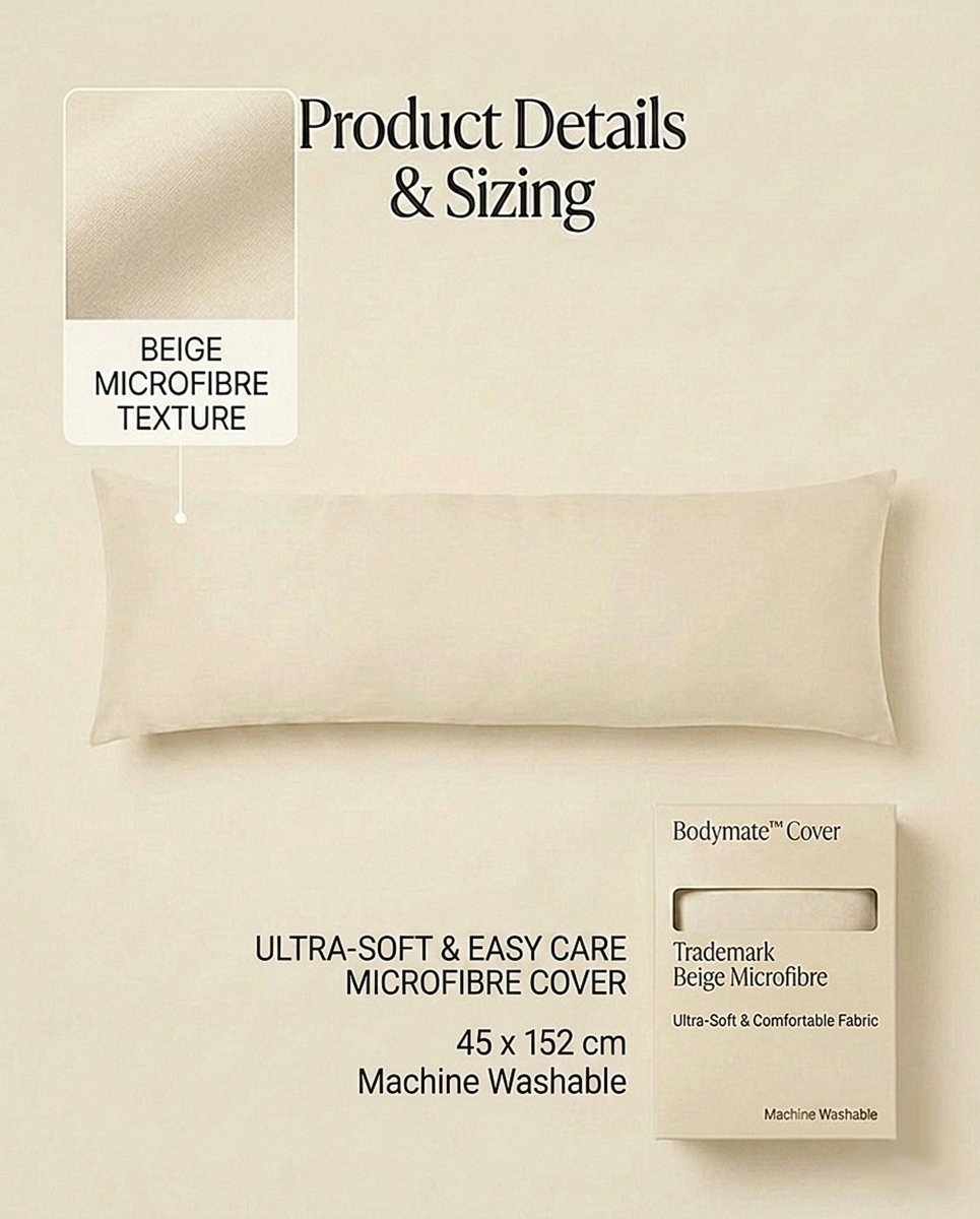 Rapee BodyMate™ Cover | Microfibre Fabric - 45 x 152 cm, Beige - Metro Singapore Departmental Store - Celebrating 69 Years in SG