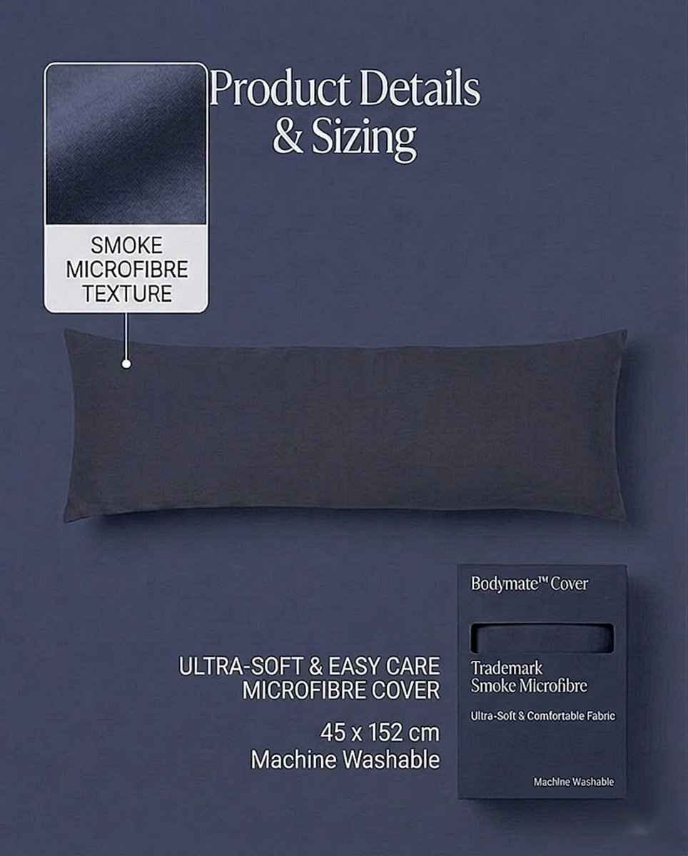 Rapee BodyMate™ Cover | Microfibre Fabric - 45 x 152 cm, Smoke - Metro Singapore Departmental Store - Celebrating 69 Years in SG