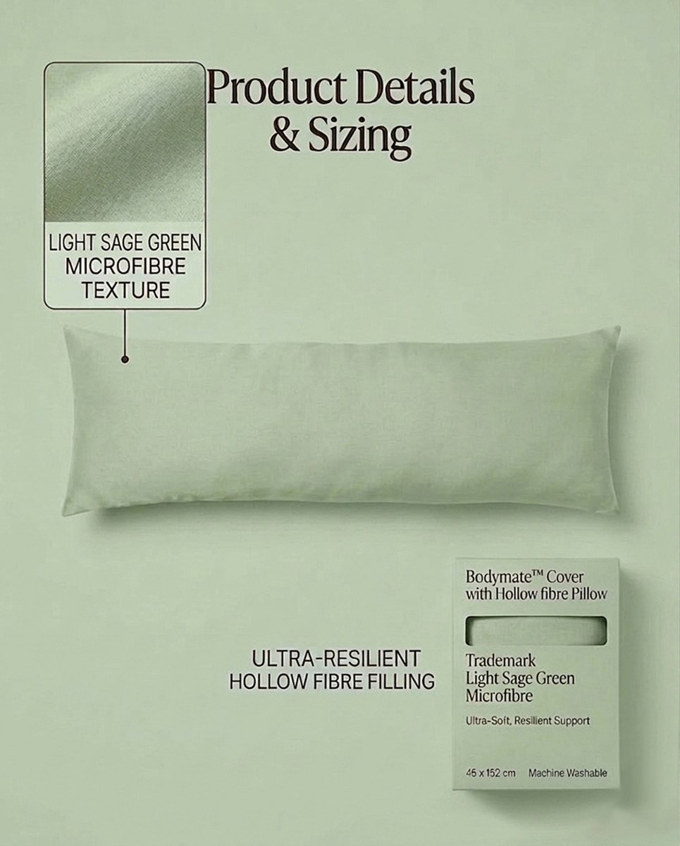 Rapee BodyMate™ Set Pack | Microfibre Cover with Pillow - 45 x 152 cm, Green - Metro Singapore Departmental Store - Celebrating 69 Years in SG