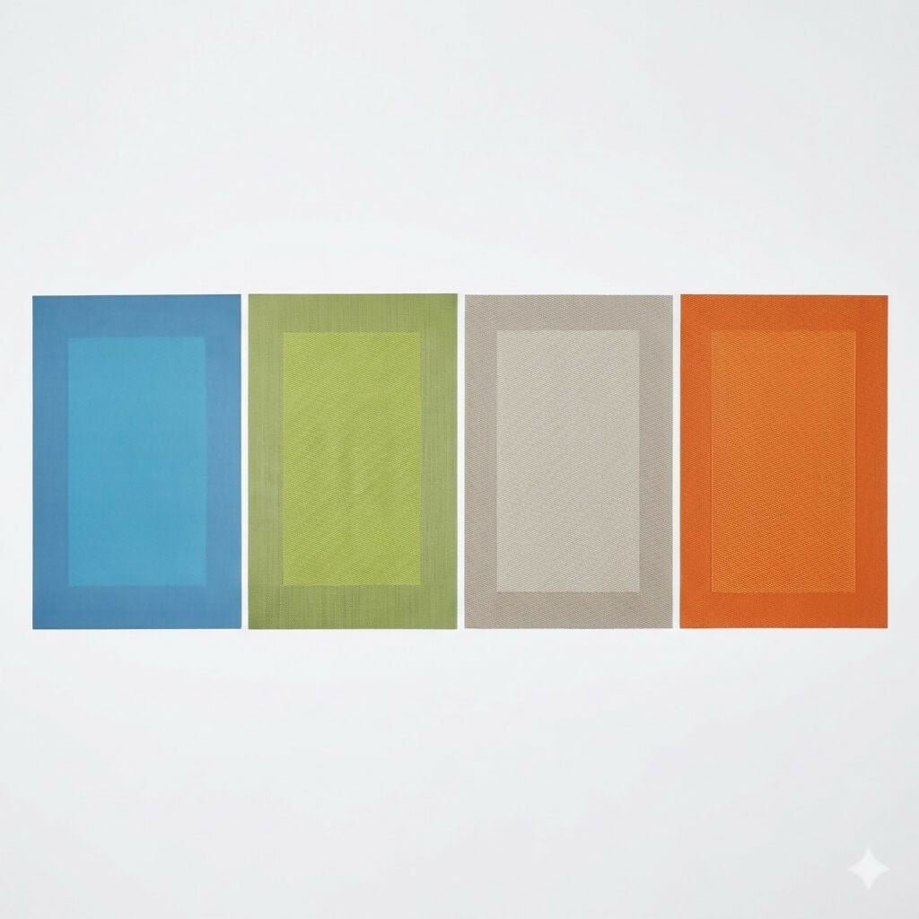 Rapee Border Woven Texilene Placemat – Tone on Tone Border Design – 35 x 47 cm – Orange - Metro Singapore Departmental Store - Celebrating 69 Years in SG
