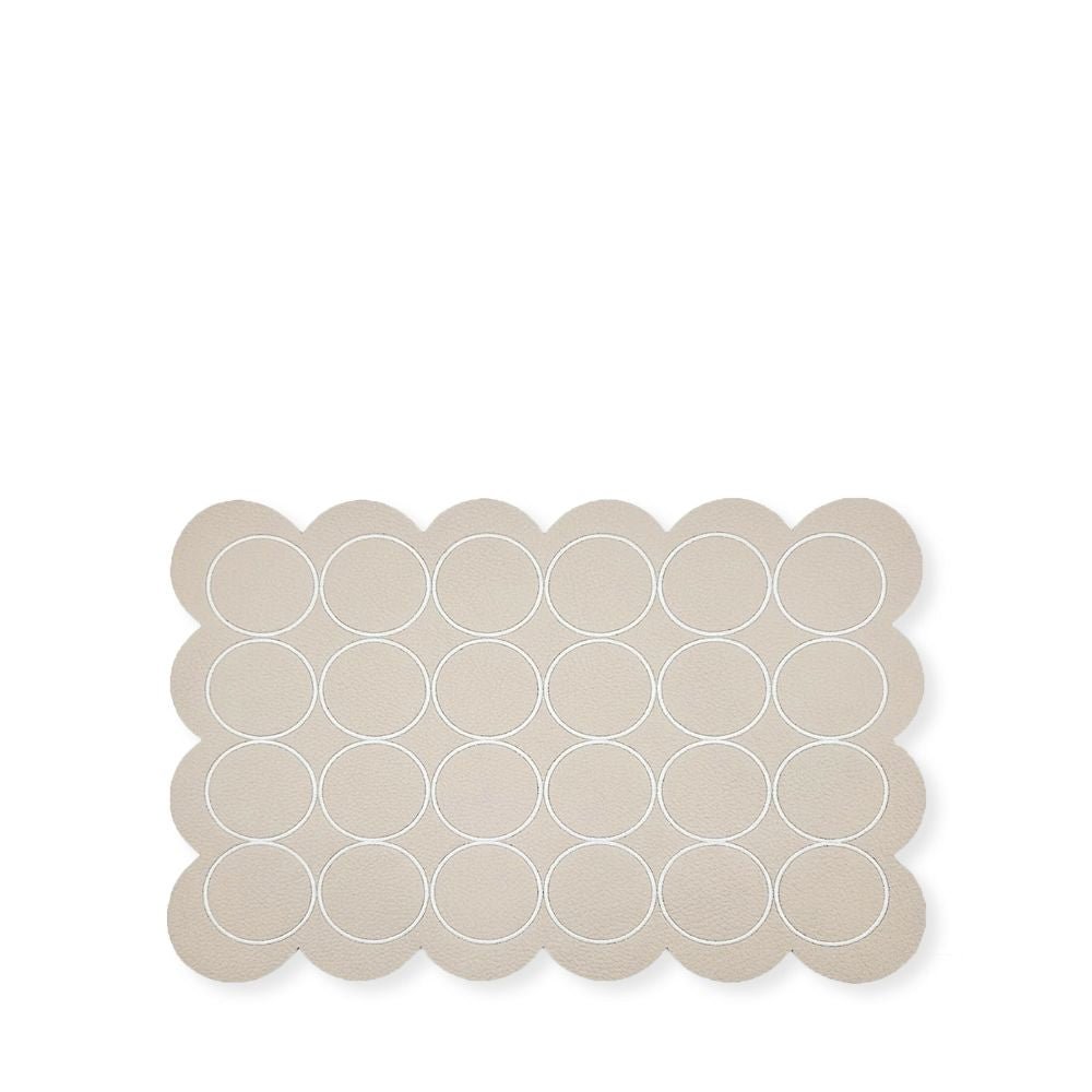 Rapee Circle Scallop Edge PU Rectangular Placemat – 30 x 45 cm – Beige - Metro Singapore Departmental Store - Celebrating 69 Years in SG