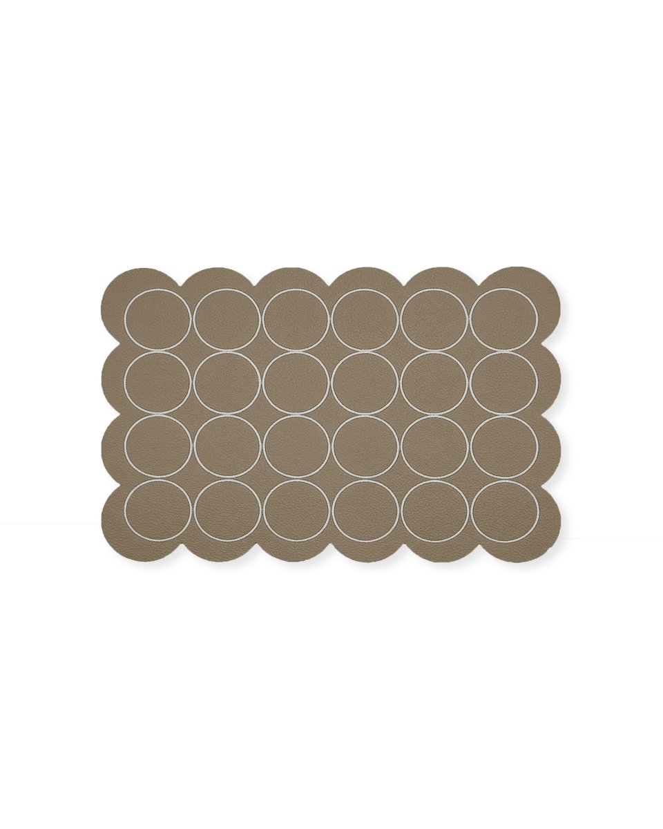 Rapee Circle Scallop Edge PU Rectangular Placemat – 30 x 45 cm – Grey - Metro Singapore Departmental Store - Celebrating 69 Years in SG