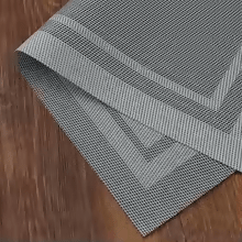 Rapee Cornice Woven Texilene Placemat – Tone on Tone Double Border Design – 30 x 45 cm – Grey - Metro Singapore Departmental Store - Celebrating 69 Years in SG