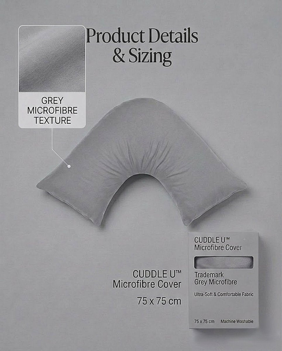 Rapee Cuddle U™ Signature Microfibre Pillow Cover – 75 x 75 cm – Light Grey - Metro Singapore Departmental Store - Celebrating 69 Years in SG
