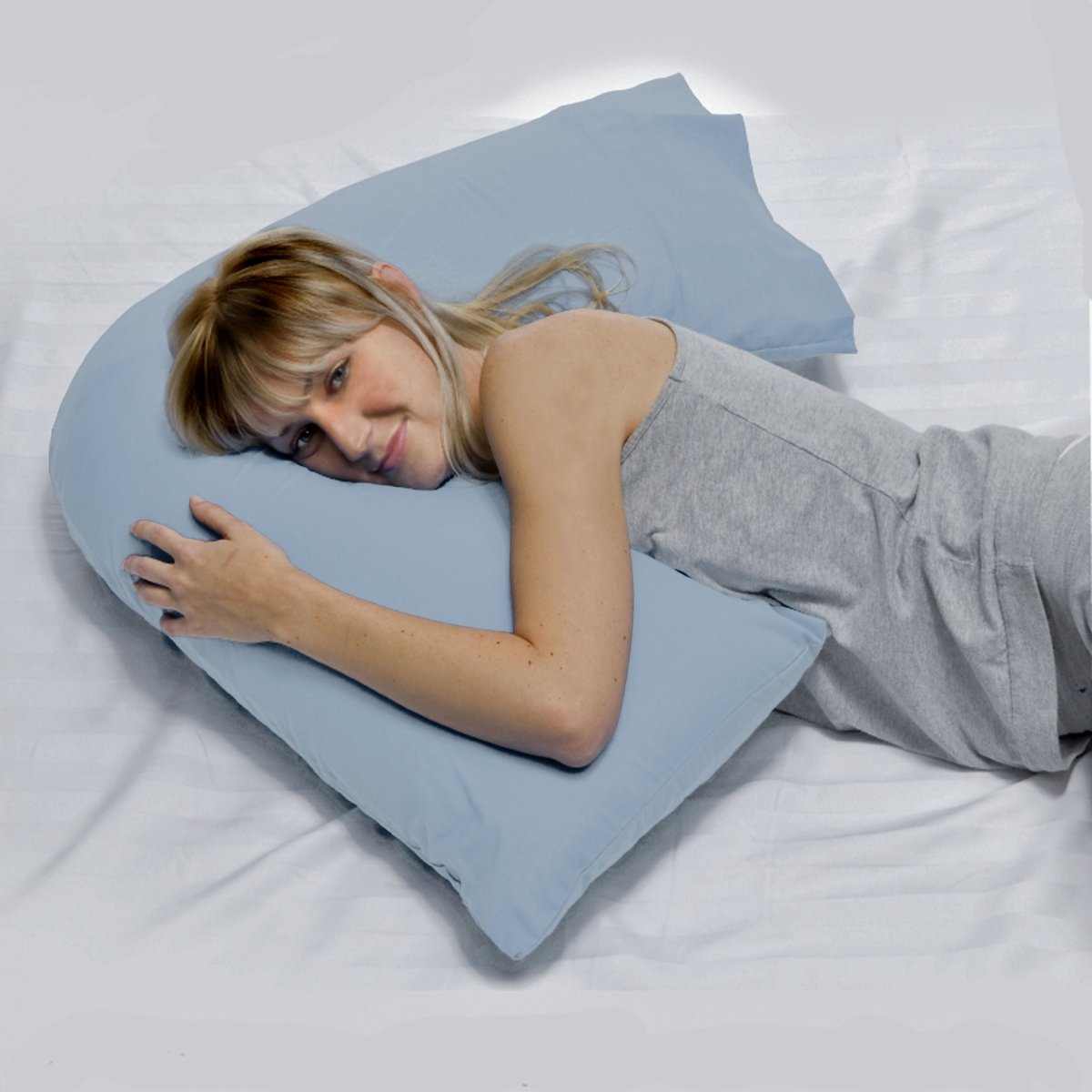 Rapee Cuddle U™ V-Shape Pillow & Microfibre Cover Set – 75 x 75 cm – Sky - Metro Singapore Departmental Store - Celebrating 69 Years in SG