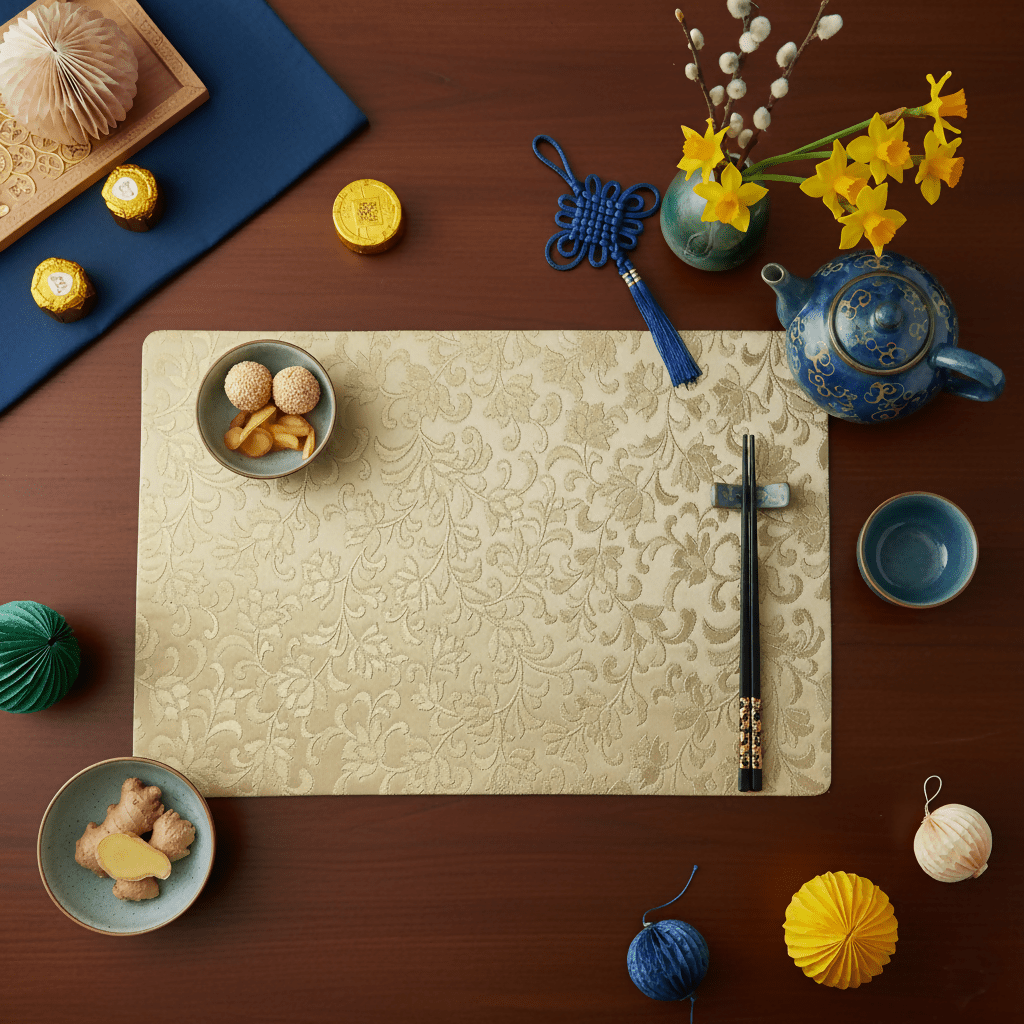 Rapee Ember Embossed PU Placemat – 30 x 45 cm – Gold - Metro Singapore Departmental Store - Celebrating 69 Years in SG