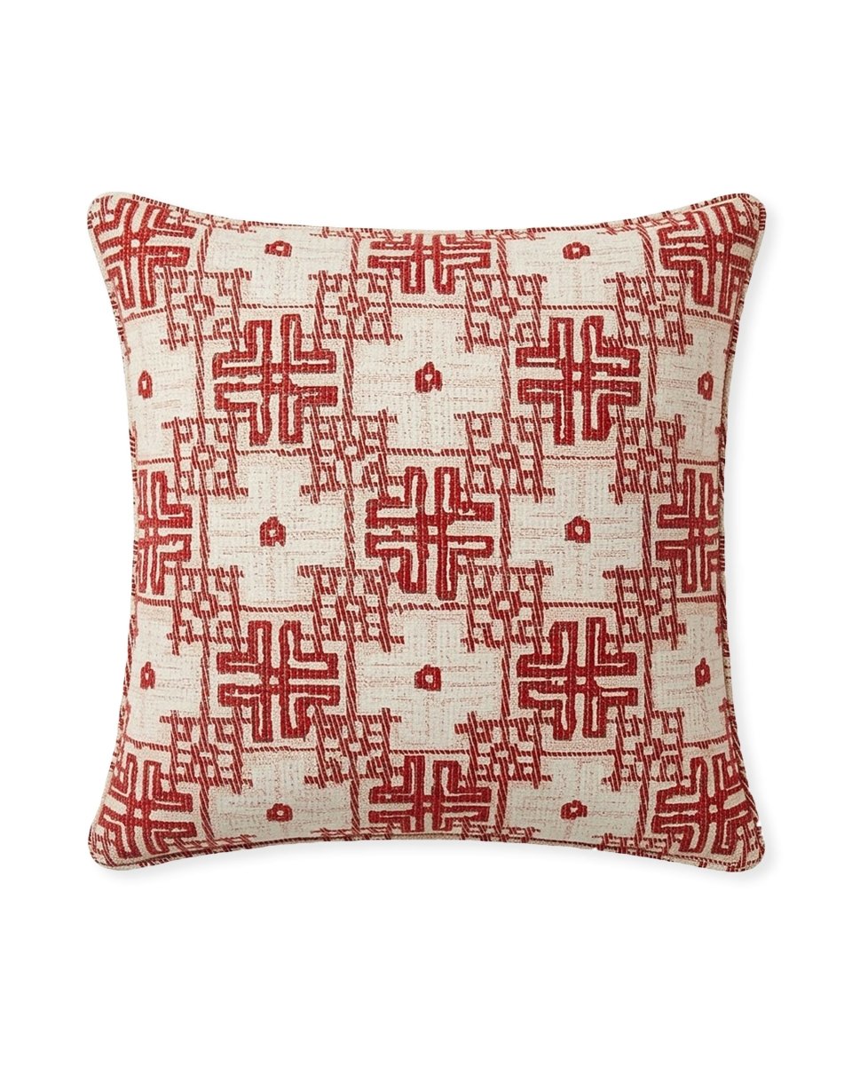 Rapee Orient Chinoiserie Woven Jacquard Cushion Cover – 45 x 45 cm – Red - Metro Singapore Departmental Store - Celebrating 69 Years in SG