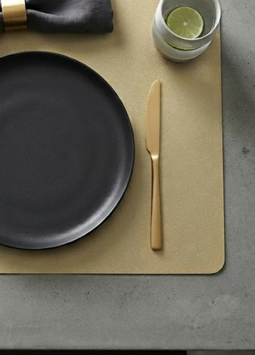 Rapee Pave Reversible PU Placemat – Slight Shimmer – 33 x 45 cm – Yellow/Cream - Metro Singapore Departmental Store - Celebrating 69 Years in SG