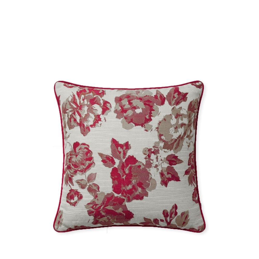 Rapee Peony Woven Jacquard Cushion Cover – 45 x 45 cm – Red - Metro Singapore Departmental Store - Celebrating 69 Years in SG